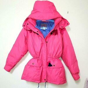 Haute Route Pink Feather Down snow, winter Hooded jacket. Puffer. Size M Vintage
